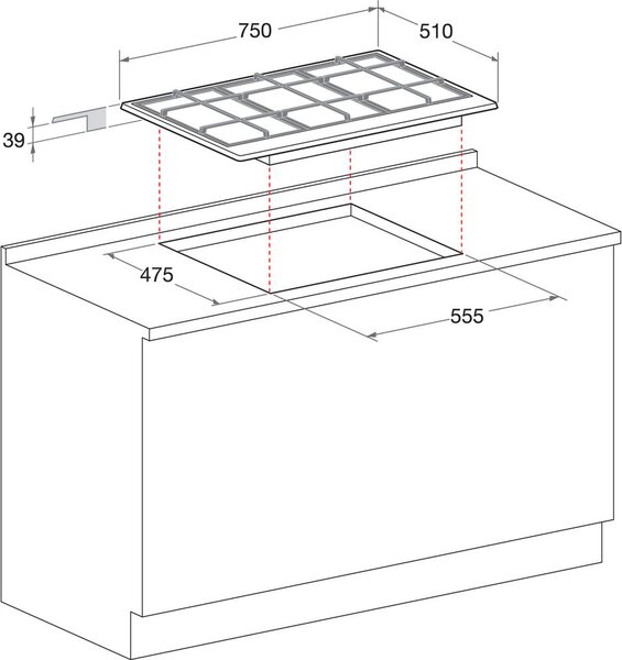Hotpoint Ariston PCN 752 T/IX/HAR Serie NewStyle Piano Cottura 5 Fuochi a Gas 75 cm (1 Bruciatore Tripla Corona) colore Inox