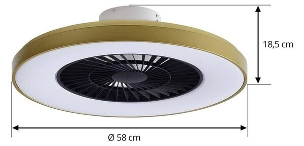 Lindby - Teleo LED Ventilatore a soffitto Ottone Lindby