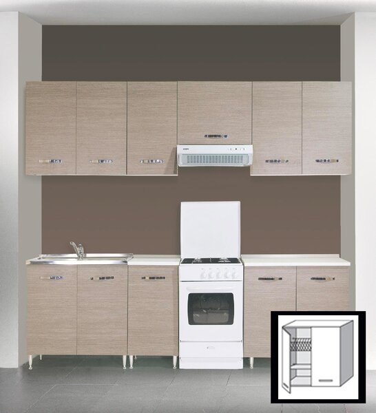 AZUR LINE Pensile Mobile Scolapiatti 2 Ante 80x30x72h cm colore Larice - LGC80KIT