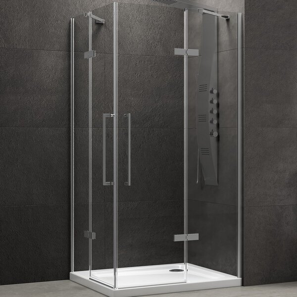 Kamalu box doccia 70x70 acciaio spazzolato doppio battente | kt1000as