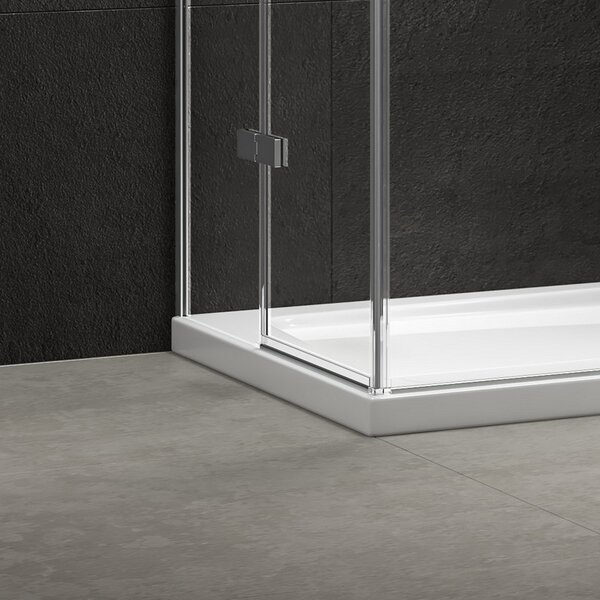 Kamalu box doccia 70x70 acciaio spazzolato doppio battente | kt1000as