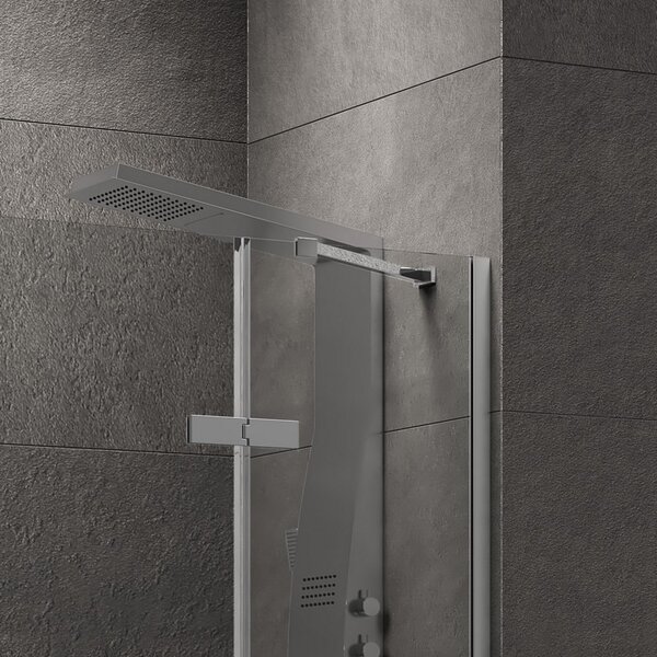Kamalu box doccia 70x70 acciaio spazzolato doppio battente | kt1000as