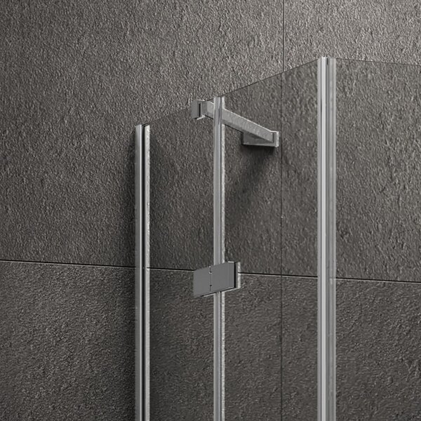 Kamalu box doccia 70x70 acciaio spazzolato doppio battente | kt1000as