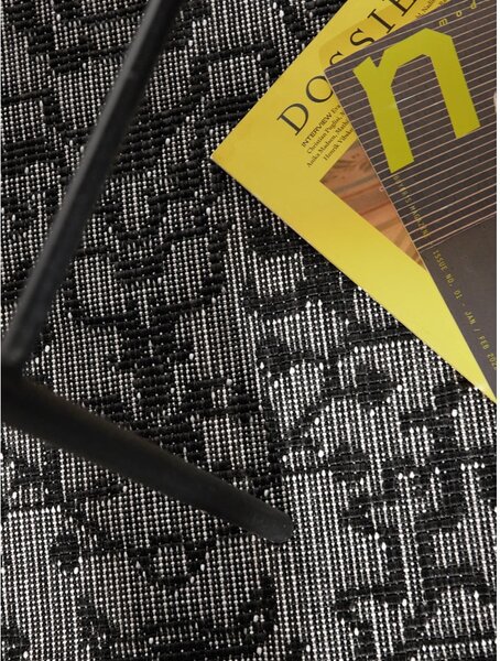 Tappeto da interno/esterno rotondo bianco e nero ø 160 cm Duet Kona – NORTHRUGS