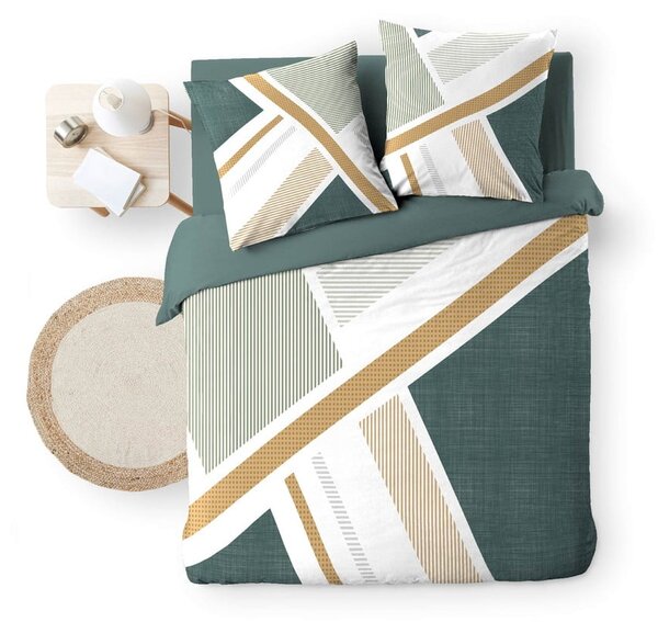 Set copripiumino e federa bianco in cotone per letto matrimoniale ed esteso 240x220 cm Zephyr – douceur d'intérieur
