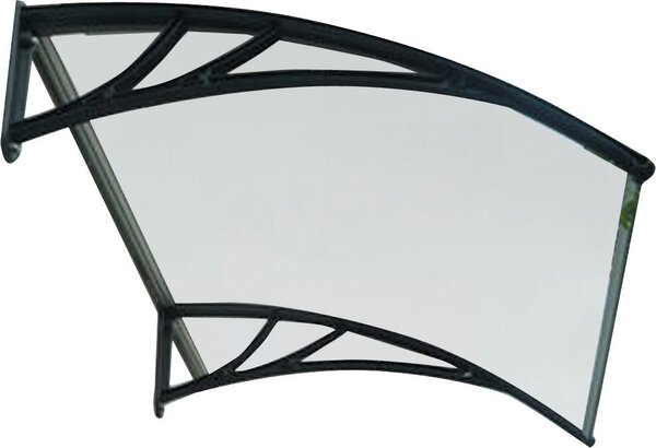 NBrand Pensilina da Esterno in Metacrilato con Supporto in Resina Tettoia per Esterno 120x80 cm colore Nero