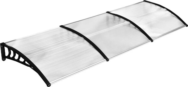 VivaGarden Pensilina da Esterno in Policarbonato Alluminio e PP Tettoia per Esterno 122x89x24 cm colore Trasparente