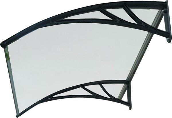 NBrand Pensilina da Esterno in Metacrilato con Supporto in Resina Tettoia per Esterno 150x100 cm colore Nero