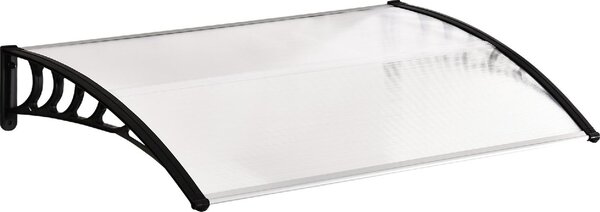 VivaGarden Pensilina da Esterno in Policarbonato Alluminio e PP Tettoia per Esterno 122x89x24 cm colore Trasparente