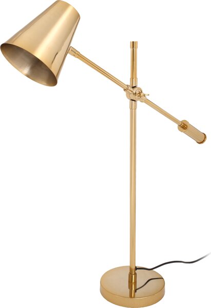 Lampada da tavolo Padiro, 68 x 18 x 74 cm, color oro, in acciaio, con contrappeso