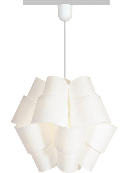 Lampada a sospensione Padiro, 37,5 x 37,5 x 39 cm - bianca - in polipropilene - forma a fiore piegato