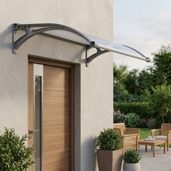 VivaGarden Pensilina da Esterno in Policarbonato e ABS Tettoia per Esterno 100x120 cm con Led colore Alverolare Opaco - Rainbow