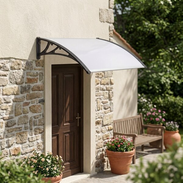 VivaGarden Pensilina da Esterno in Policarbonato e ABS Tettoia per Esterno 100x150 cm colore Alverolare Opaco - Salta
