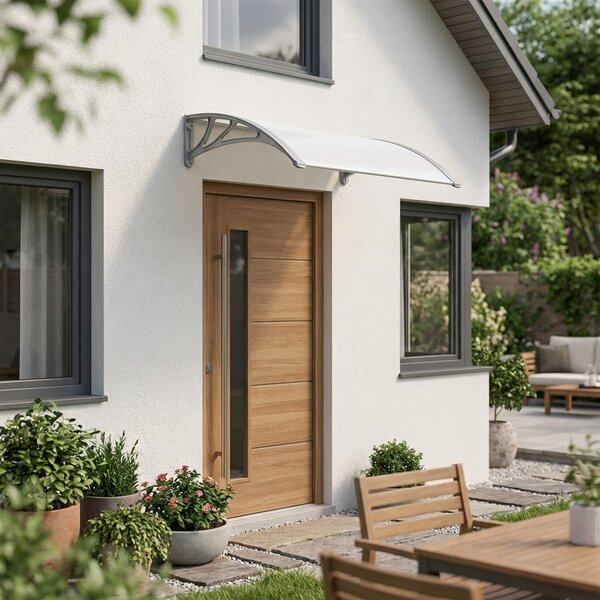 VivaGarden Pensilina da Esterno in Policarbonato e ABS Tettoia per Esterno 100x120 cm colore Opaca - Salta