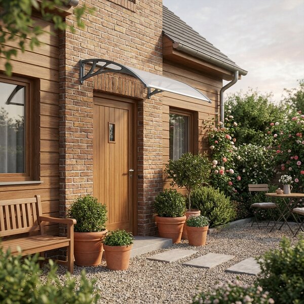 VivaGarden Pensilina da Esterno in Policarbonato e ABS Tettoia per Esterno 100x150 cm colore Opaca - Salta