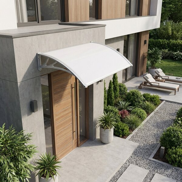 VivaGarden Pensilina da Esterno in Policarbonato e ABS Tettoia per Esterno 80x100 cm colore Alverolare Opaco - Salta