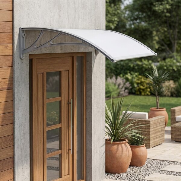 VivaGarden Pensilina da Esterno in Policarbonato e ABS Tettoia per Esterno 80x100 cm colore Opaca - Salta