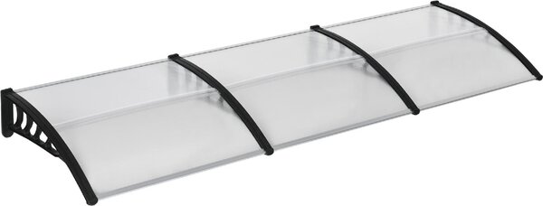 VivaGarden Pensilina da Esterno in Policarbonato e Alluminio Tettoia per Esterno 303x96x27 cm colore Nero/Trasparente