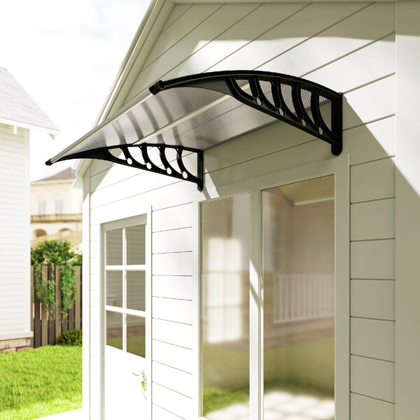 VivaGarden Pensilina da Esterno in Policarbonato per Porte e Finestre 103x96.5x27 cm colore Trasparente