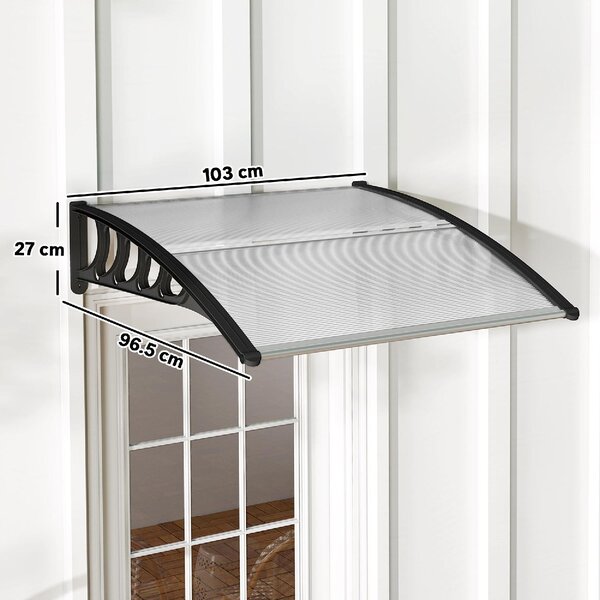 VivaGarden Pensilina da Esterno in Policarbonato per Porte e Finestre 103x96.5x27 cm colore Trasparente