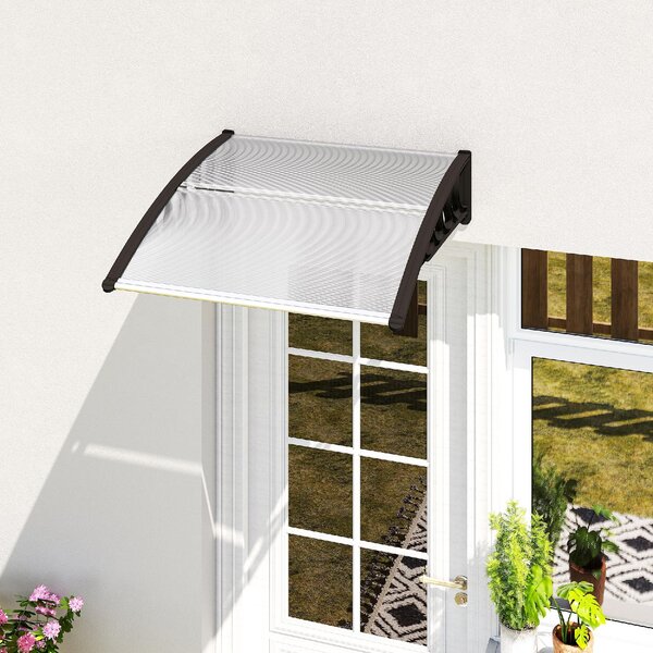 VivaGarden Pensilina da Esterno in Policarbonato per Porte e Finestre 103x96.5x27 cm colore Trasparente