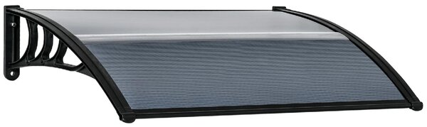 VivaGarden Pensilina da Esterno in Policarbonato Tettoia per Esterno 100x80 cm colore Nero