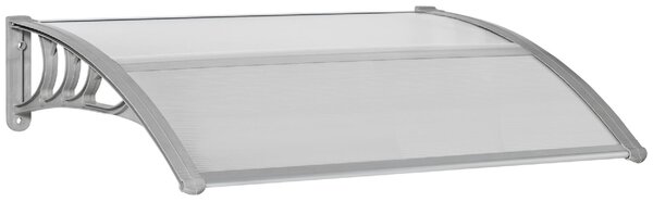 VivaGarden Pensilina da Esterno in Policarbonato Tettoia per Esterno 100x80 cm colore Argento