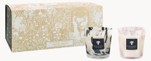 Set di 2 candele profumate White Pearls & Black Pearls (orchidea, pompelmo)