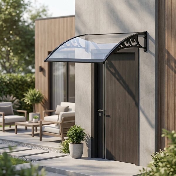 EffeHome OUTLET - Pensilina da Esterno in Policarbonato Alveolare Tettoia per Esterno 160x120 cm colore Trasparente - 420740N