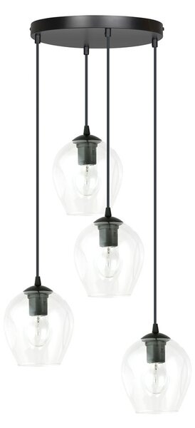 Lampadario a Sospensione ISTAR 4 PREMIUM 4xE27 in Acciaio e Vetro