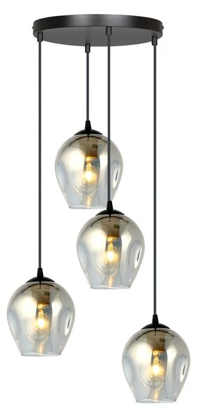 Lampadario a Sospensione ISTAR 4 PREMIUM 4xE27 in Acciaio e Vetro