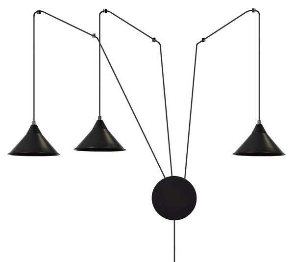 Lampada a sospensione 3xE27 ABRAMO 3 Nera