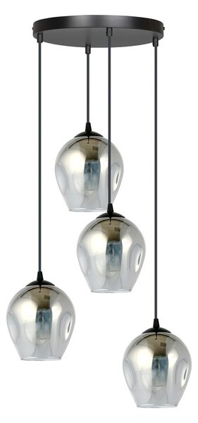 Lampadario a Sospensione ISTAR 4 PREMIUM 4xE27 in Acciaio e Vetro