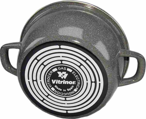 Vitrinor Pentola a Induzione Casseruola 2 Manici cm 20 Acciaio Inox Vetrificato