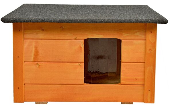 Casetta per gatti da esterno in legno - Casetta per gatti isolata per giardino o patio - Casetta per animali da esterno, 54 x 39 x 34 cm