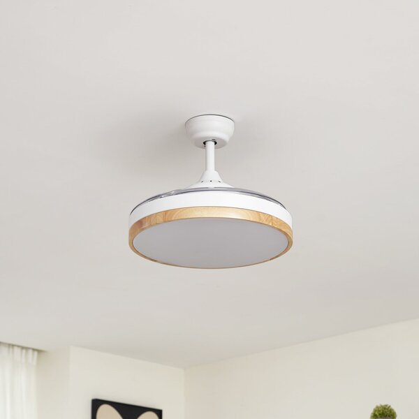 Ventilatore da soffitto LED Oras, bianco, CC, silenzioso, Ø 107 cm - Lindby Lindby, Oras, Bianco, Soggiorno, Plastica, Moderno