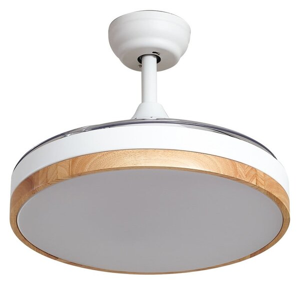 Ventilatore da soffitto LED Oras, bianco, CC, silenzioso, Ø 107 cm - Lindby Lindby, Oras, Bianco, Soggiorno, Plastica, Moderno