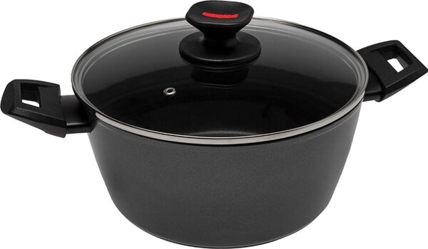 Zanetti Pentola a Induzione Casseruola Antiaderente 2 Manici con Coperchio cm 20 Alluminio - Evolution