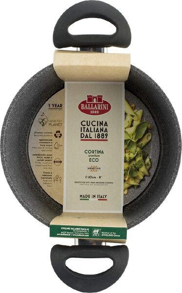 BALLARINI Pentola a Induzione Casseruola Antiaderente 2 Manici in Alluminio cm 20 - Cortina Eco