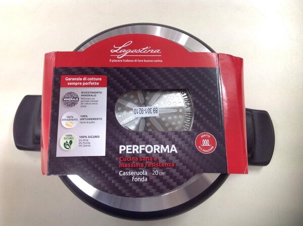 LAGOSTINA Pentola a Induzione Casseruola Antiaderente Acciaio 20 cm - Performa Mineralis