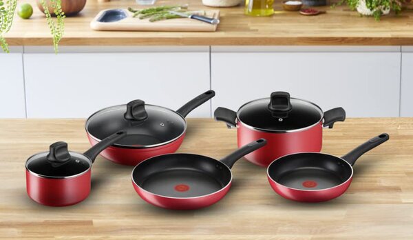 LAGOSTINA Pentola a Induzione Casseruola Antiaderente Fonda 2M cm 20 con 2 Manici in Bachelite colore Rosso - Cucina Mediterranea