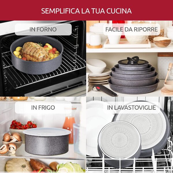 LAGOSTINA Pentola a Induzione Casseruola Antiaderente in Alluminio 16 cm Rivestimento Mineralia+ colore Grigio - Ingenio Mineralis Green