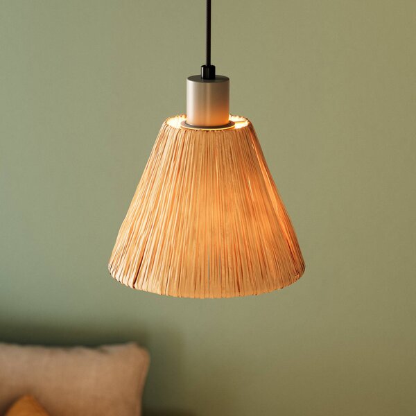 OSRAM Lampada a sospensione Decor Raffia, dimmerabile, Marrone / Ruggine, Soggiorno / Sala da pranzo, Campagna / Rustiche, Lampada a sospensione