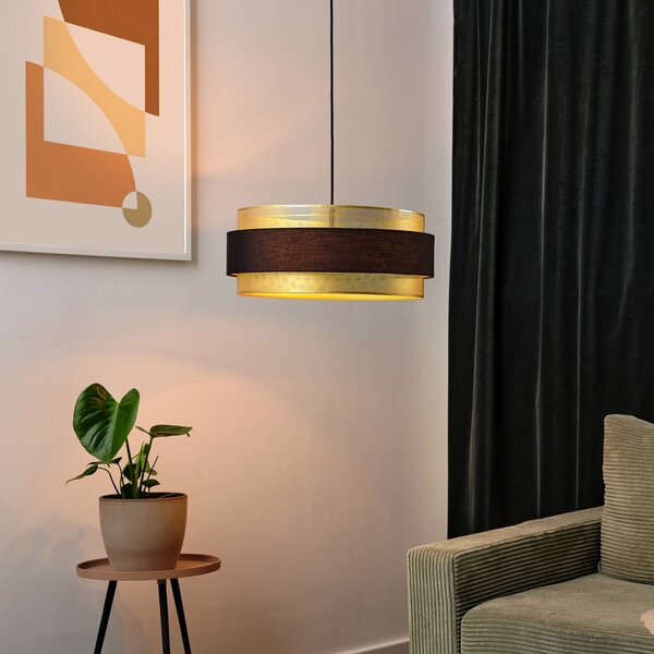OSRAM Lampada a sospensione Decor Hornet, dimmerabile, Nero, Soggiorno / Sala da pranzo, Tessuto / Stoffa / Seta, Moderno, Lampada a sospensione