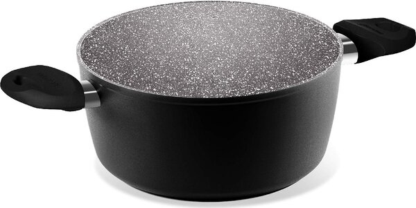 Aeternum Pentola a Induzione Casseruola in Alluminio con 2 Manici cm 20 - Black Pearl
