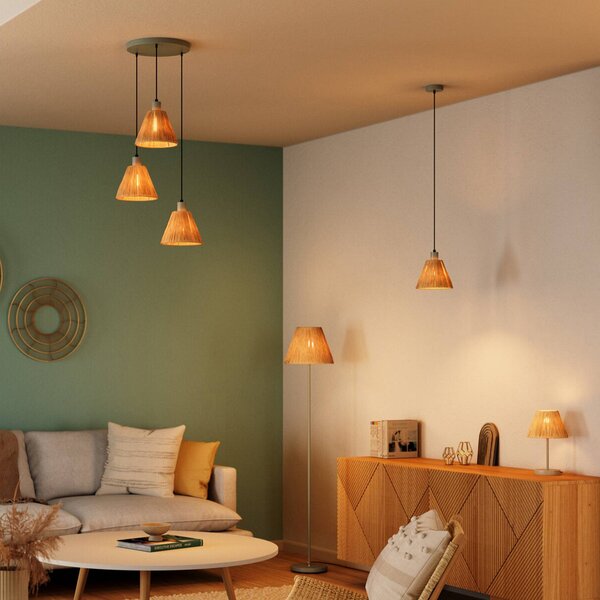 OSRAM Lampada da terra Decor Raffia, Marrone / Ruggine, Soggiorno / Sala da pranzo, Campagna / Rustiche, Lampada da terra