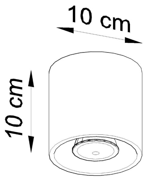 Faretto grigio scuro ø 10 cm Roda – Sollux