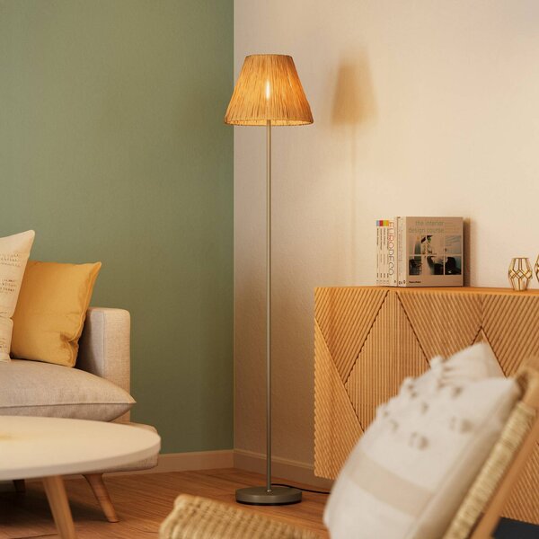 OSRAM Lampada da terra Decor Raffia, Marrone / Ruggine, Soggiorno / Sala da pranzo, Campagna / Rustiche, Lampada da terra
