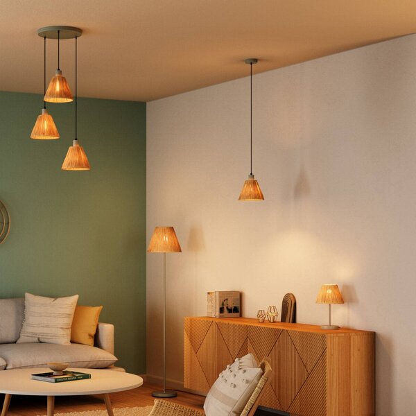 OSRAM Lampada a sospensione Decor Raffia, dimmerabile, Marrone / Ruggine, Soggiorno / Sala da pranzo, Campagna / Rustiche, Lampada a sospensione
