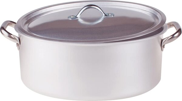 Pentole Agnelli Pentola a Induzione Casseruola Ovale con Coperchio cm 30 - Family